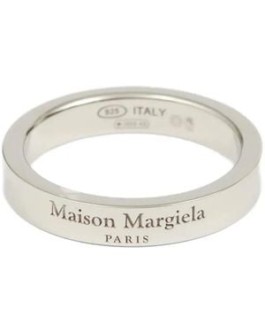 Maison Margiela Ring mit graviertem Logo - Weiß