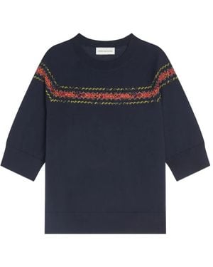 Dries Van Noten Embroidered Wool Jumper - Blue