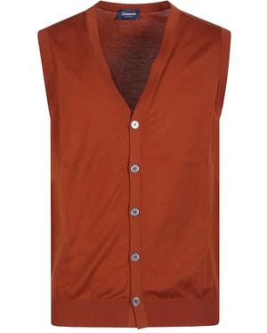 Drumohr Button-front cotton waistcoat - Rojo