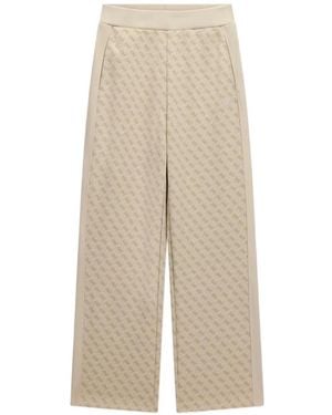 Guess Logo Patterned Trousers - Natural
