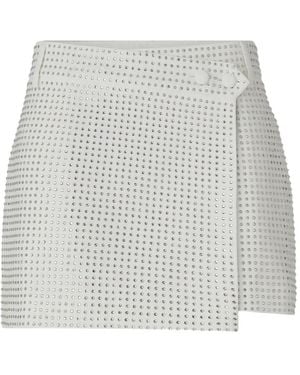 Pinko Mini-Wikkelrok Met Stras - Wit