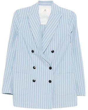 My Myths Double-Breasted Striped Blazer - Blue