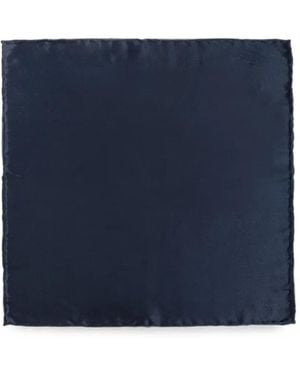 Ferragamo Logo-Debossed Silk Pocket Square - Blue