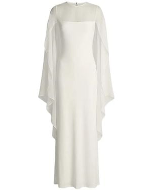 Alberta Ferretti Sheer Overlay Maxi Dress - White