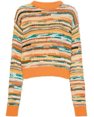 Alanui Pull En Maille Intarsia Madurai À Rayures - Orange