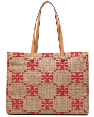 Tory Burch Monogram-Pattern Tote Bag - Pink