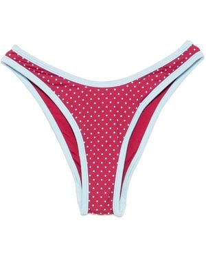 Frankie's Bikinis Polka-Dot Pattern Bikini Bottoms - Pink