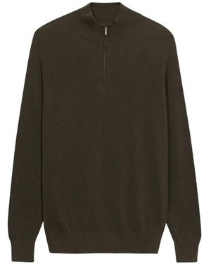 Brooks Brothers Half-Zip Ribbed Jumper - Green