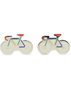 Paul Smith Bicycle-Motif Enamel-Plated Cufflinks - Metallic