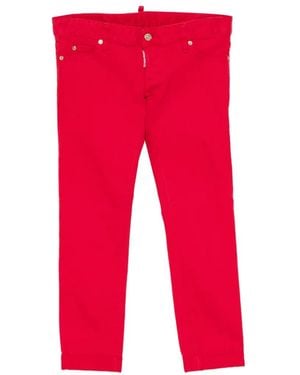 DSquared² Logo-Tag Jeans - Red