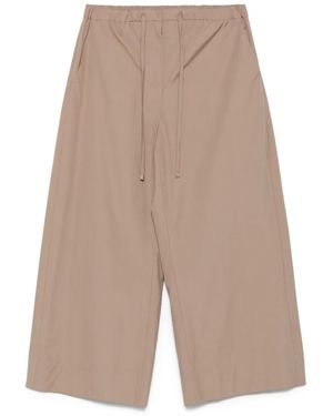 Max Mara Aureo Taupe Pants With Elastic Waist - Natural