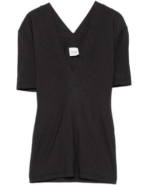 Nanushka Akka Short-Sleeved Wool Top - Black