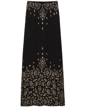 Ba&sh Banessa Graphic-Print Maxi Skirt - Black