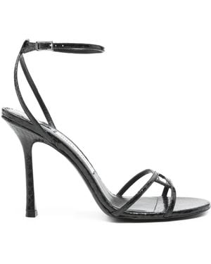 Jimmy Choo 100Mm Core Leo Ankle-Strap Leather Sandals - White