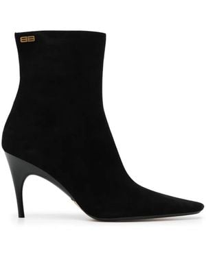 Balenciaga Botines Con Logo Bb - Negro
