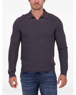 Slowear Zanone Open-Collar Jumper - Blue