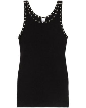 RE/DONE Eyelet Stretch-Cotton Tank Dress - Black