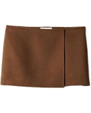 Miu Miu Double Cashmere Miniskirt - Brown