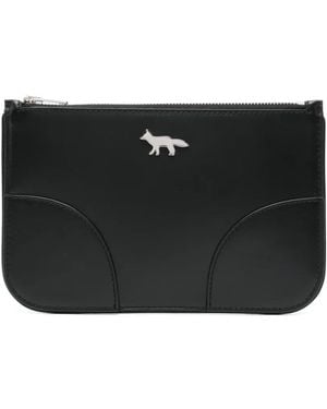 Maison Kitsuné Boogie Leather Clutch - Black