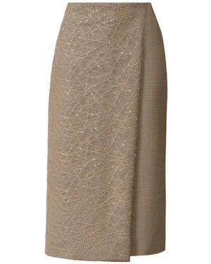 Fabiana Filippi Sequin-Embellished Wrap-Style Skirt - Natural