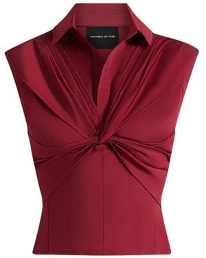 Manière De Voir Yvette Twist Front Sleeveless Shirt - Red
