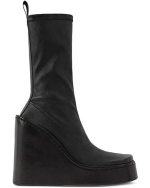 Miista Platform Wedge Boots - Black