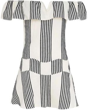 Amir Slama X Jade Picon Striped Mini Dress - White