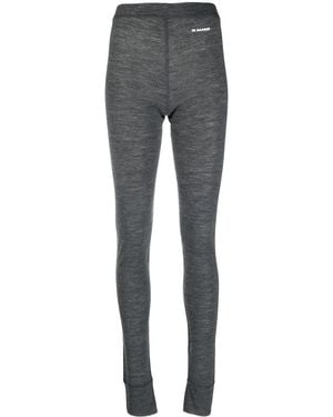 Jil Sander Melange Effect Leggings - Grey