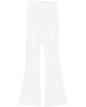 Elisabetta Franchi Belt Flared Trousers - White