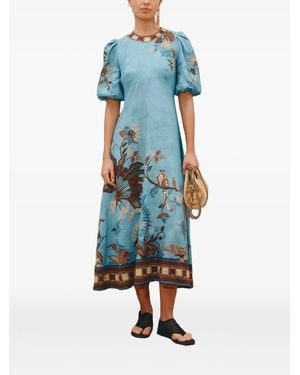 knee length dresses for ladies Alemais Hazel Embroidered Midi Dress White