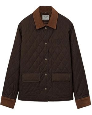 MC2 Saint Barth Quilted Corduroy-Collar Jacket - Brown