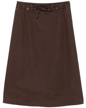 Golden Goose Cotton Twill Midi Skirt - Brown