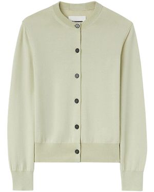 Jil Sander Crew-Neck Wool Cardigan - Green