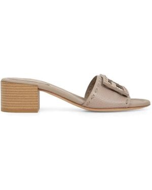 Fendi Baguette Sandalen Mit Ziernaht - Natur