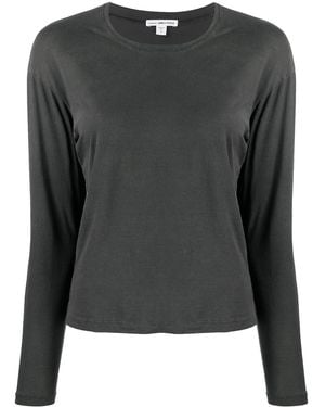 James Perse Long-Sleeve Fitted Top - Black