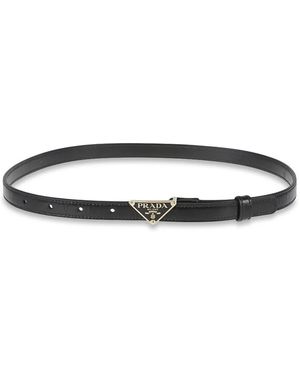 Prada Saffiano Gürtel Mit Logo - Weiß