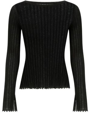 Loulou de Saison Mabille Ribbed Boat-Neck T-Shirt - Black