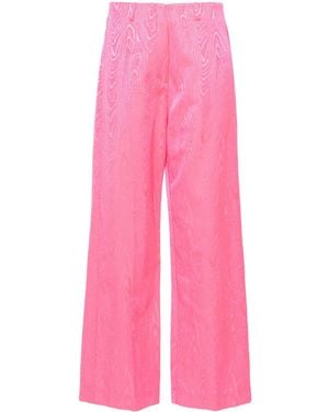 forte_forte Patterned-Jacquard Straight-Leg Jeans - Pink