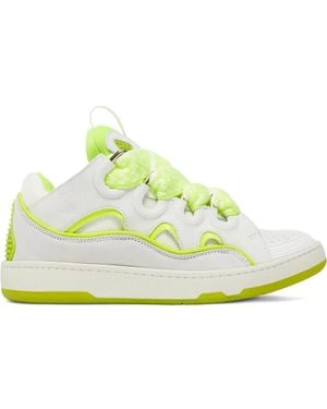 Lanvin Baskets Curb "blanc/jaune Fluo" Sneakers - Green