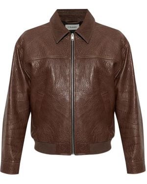 FRAME Zip Leather Jacket - Brown