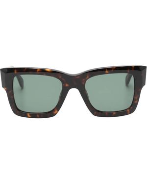 Zadig & Voltaire Tortoiseshell-Effect Rectangle-Frame Sunglasses - Green