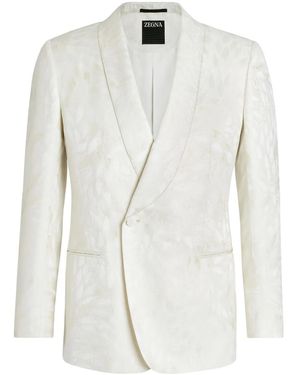 ZEGNA ジャカード ジャケット - ホワイト