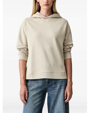 Joop! Logo-Embroidered Side-Slit Hoodie - Natural