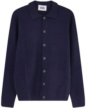 Alpha Industries Alpha Studio Buttoned Cardigan - Blue