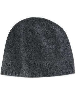 Ziggy Chen Slouchy Ribbed-Trim Beanie Hat - Blue