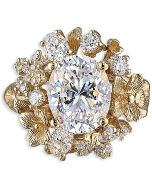 Anabela Chan 18Kt Vermeil Golden Posy Diamond Ring - Metallic