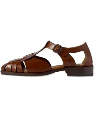 Hereu Pesca Woven Cut-Out Sandals - Brown