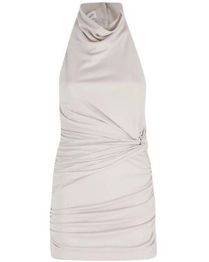 ANDAMANE Stella Halterneck Draped Mini Dress - White