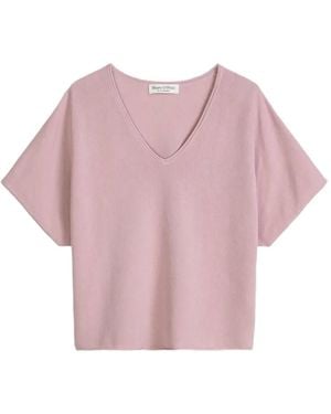Marc O' Polo V-Neck Short-Sleeves T-Shirt - Pink