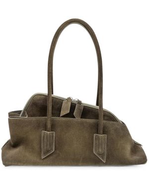 The Attico Small La Passeggiata Asymmetric Tote Bag - Brown